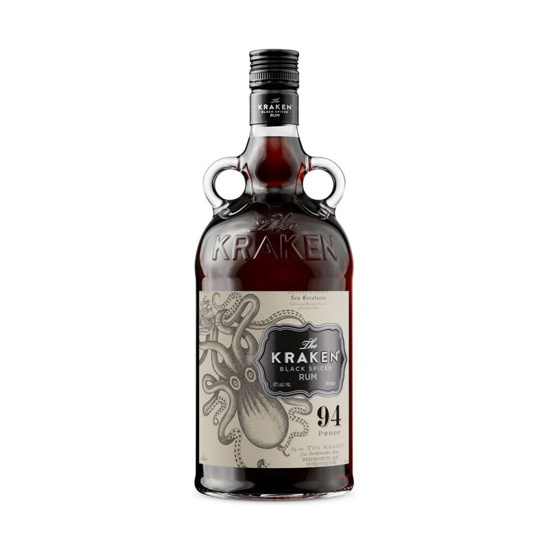 The Kraken Black Spiced Rum 94 Proof 1L bottle