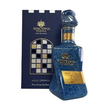 Adictivo Ceramic Blue Añejo Tequila - Vintage Wine & Spirits