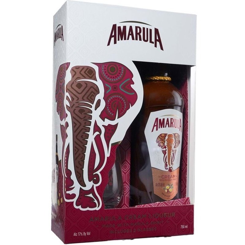 Amarula Cream Liqueur w/ 2 Glasses Gift Pack - Vintage Wine & Spirits