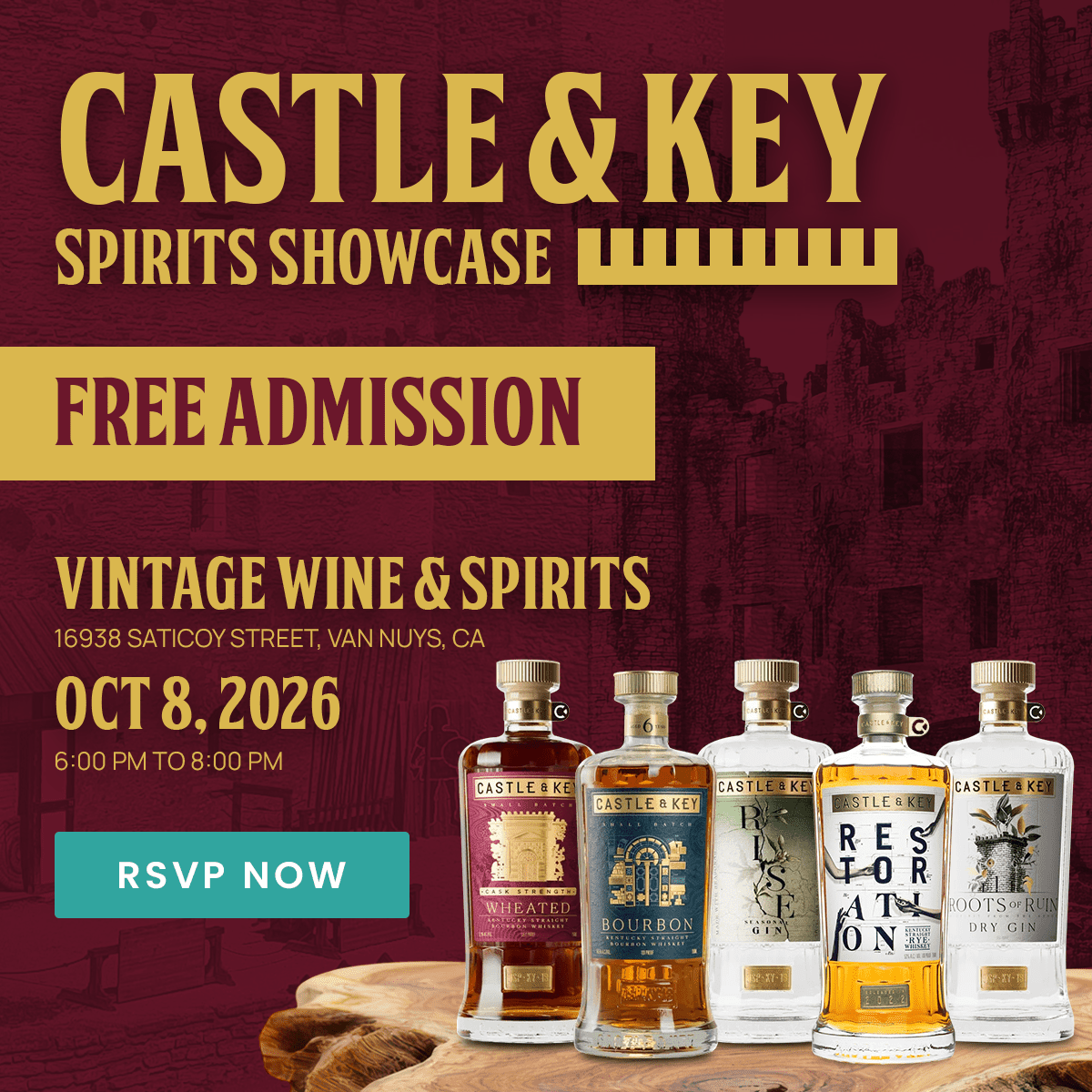 Castle and Key Spirits Tasting