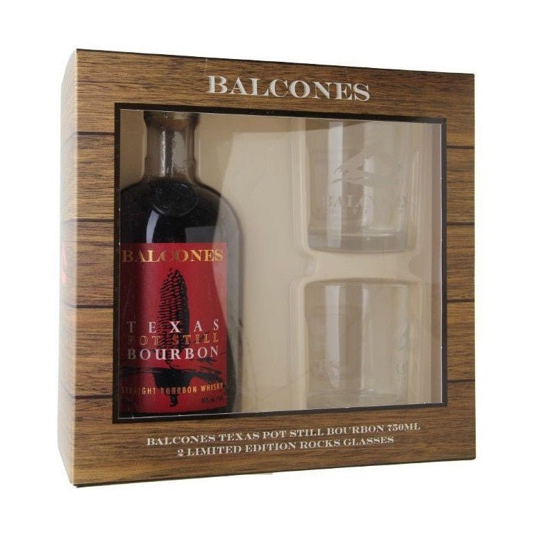 Balcones Texas Pot Still Straight Bourbon Whisky Gift Box w/Rocks Glasses - Vintage Wine & Spirits
