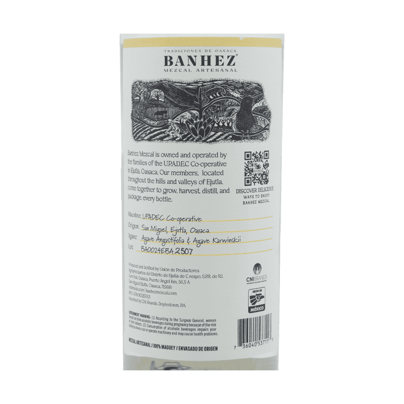 Banhez Mezcal Joven Espadin - Vintage Wine & Spirits