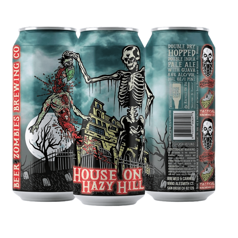 Beer Zombies Brewing Co. 'House On Hazy Hill' DIPA Beer 4-Pack - Vintage Wine & Spirits