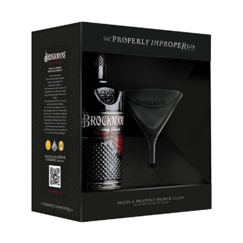 Brockmans Premium Gin with Martini Glass Gift Set - Vintage Wine & Spirits