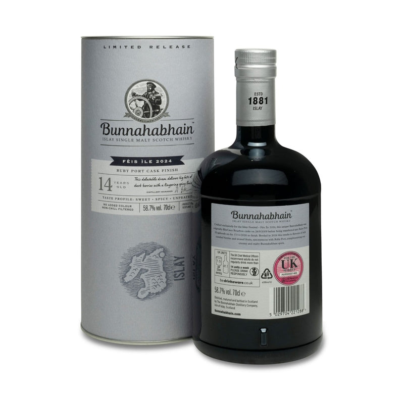 Bunnahabhain Single Malt Scotch Feis Ile 2024 Edition Ruby Port Cask Finish 14 yr 117.4 - Vintage Wine & Spirits