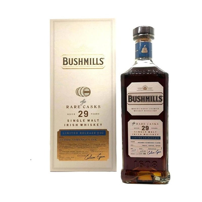 Bushmills 'The Rare Casks' 29 Year Old Pedro Ximénez Cask Finish Limited Release No. 02 Single Malt Irish Whiskey - Vintage Wine & Spirits