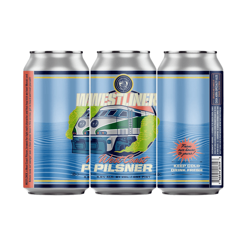 Casa Agria 'Westliner' West Coast Pilsner Beer 4-Pack - Vintage Wine & Spirits