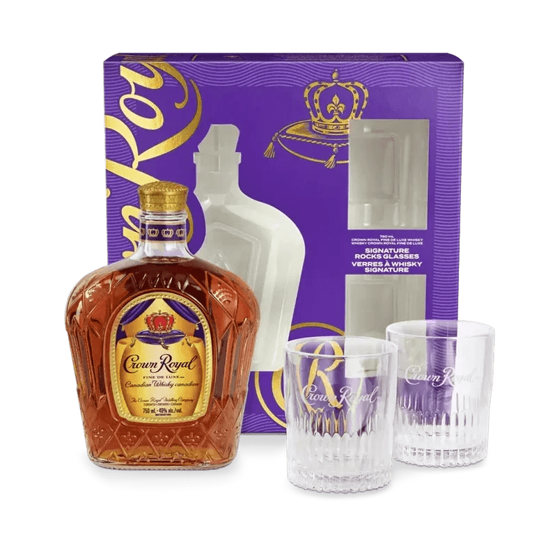 Crown Royal Canadian w/ Holiday Deluxe Rocks Glass Set - Vintage Wine & Spirits
