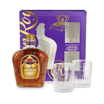 Crown Royal Canadian w/ Holiday Deluxe Rocks Glass Set - Vintage Wine & Spirits