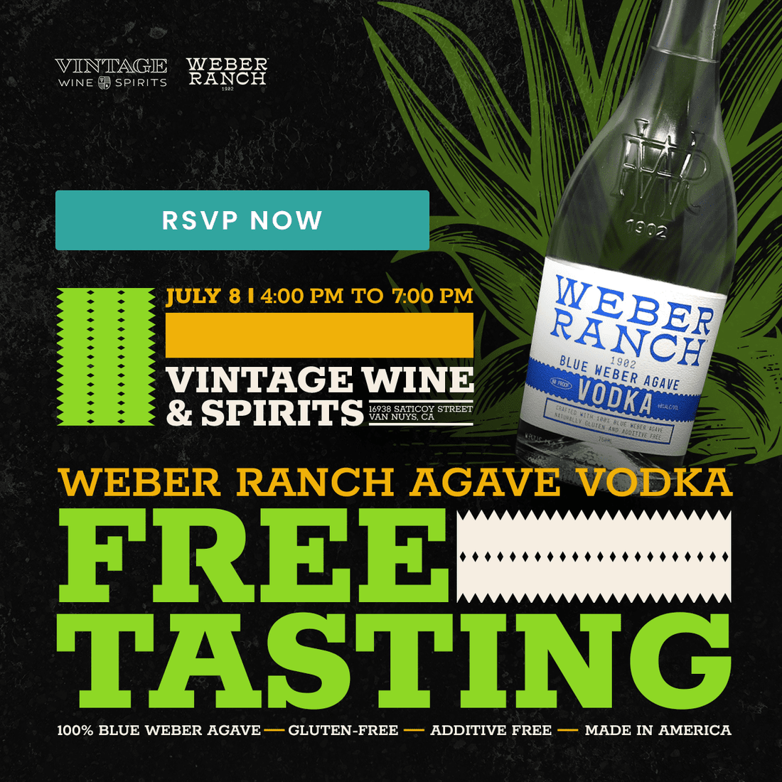 Discover Agave Vodka: Free Weber Ranch Tasting Experience - Vintage Wine & Spirits