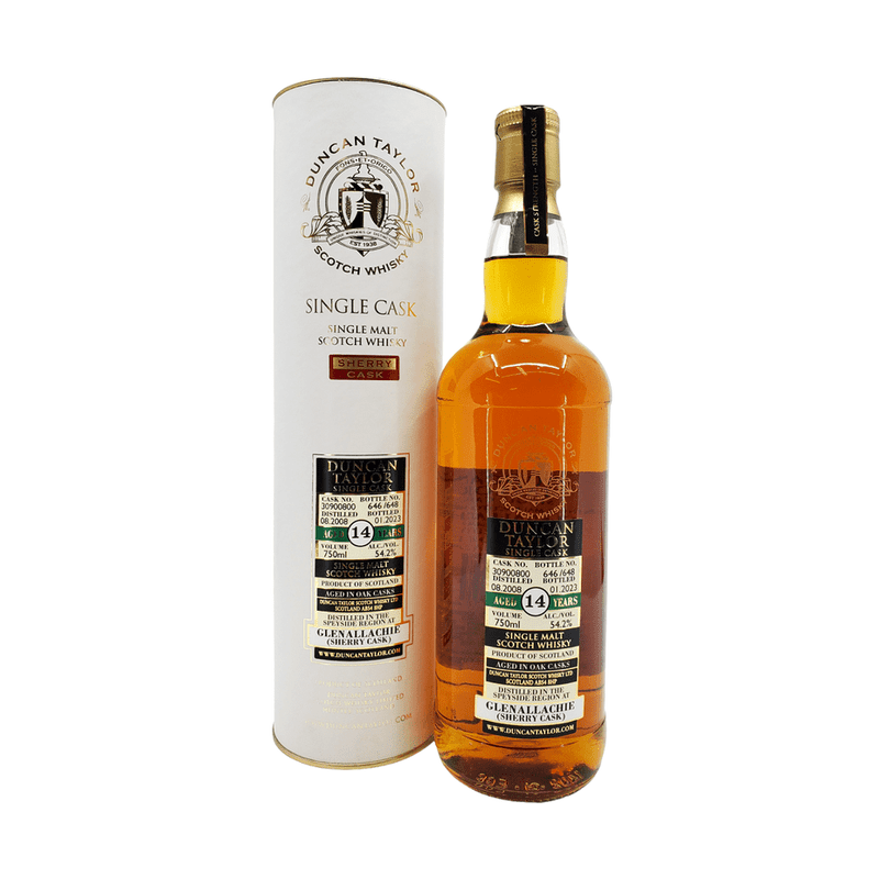 Duncan Taylor 14 Year Old Glenallachie 2008 Sherry Cask Single Malt Scotch Whisky - Vintage Wine & Spirits