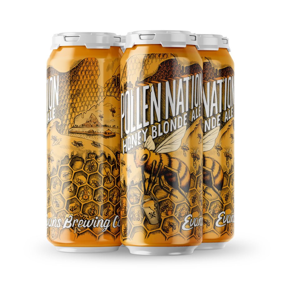 Evans Brewing Company's Pollen Nation Honey Blonde Ale 4-Pack Cans - Vintage Wine & Spirits