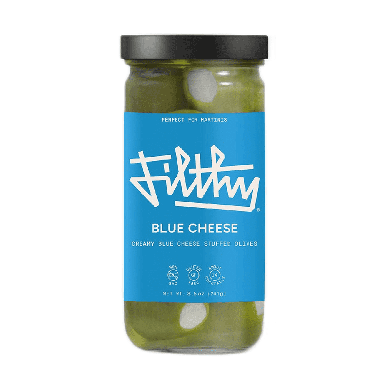 Filthy Blue Cheese Olives Cocktail Garnish 8.5oz - Vintage Wine & Spirits