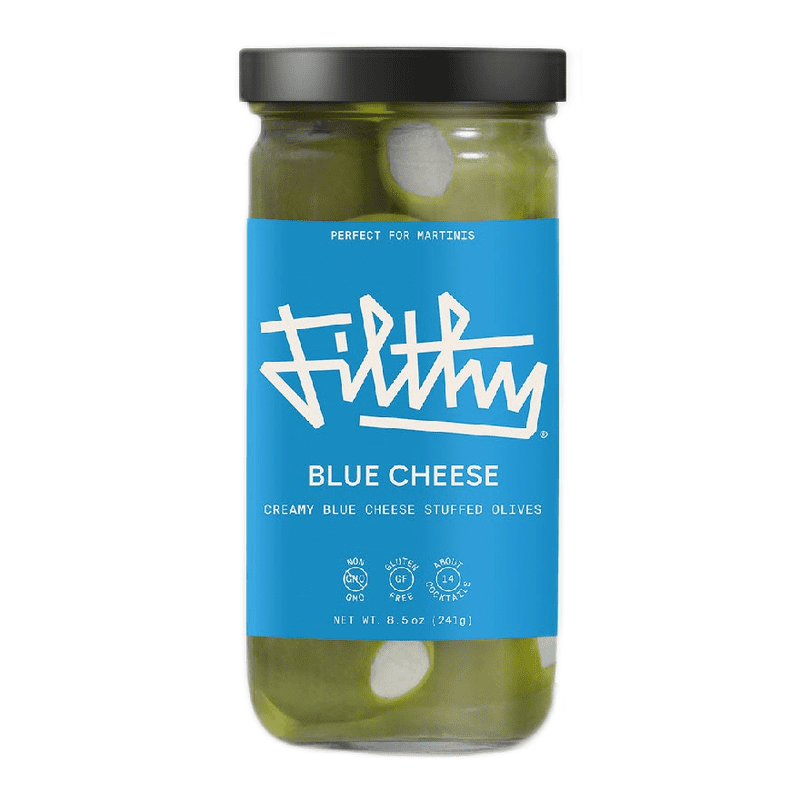 Filthy Blue Cheese Olives Cocktail Garnish 8.5oz - Vintage Wine & Spirits