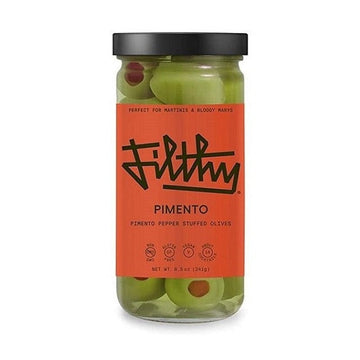 Filthy Food Pimento Pepper Stuffed Olives Cocktail Garnish 8.5oz - Vintage Wine & Spirits
