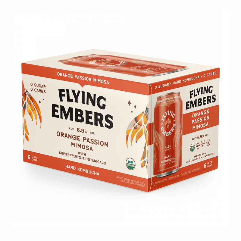 Flying Embers Orange Passion Mimosa Hard Kombucha 6-Pack - Vintage Wine & Spirits