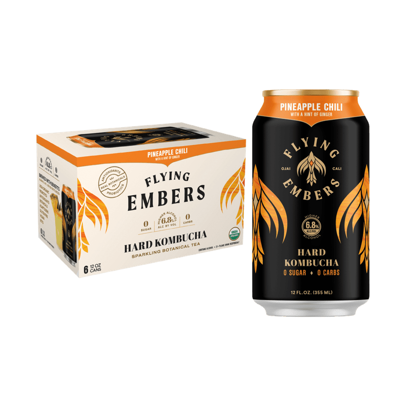 Flying Embers Pineapple Sunset Hard Kombucha 6-Pack - Vintage Wine & Spirits