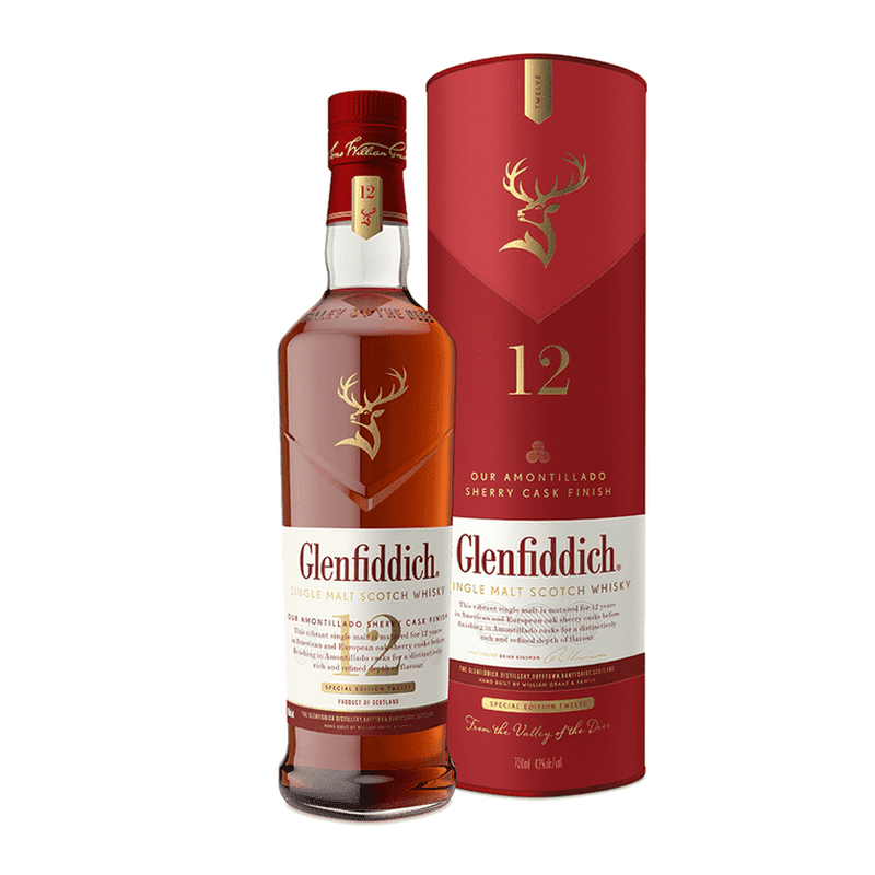 Glenfiddich 12 Year Old Sherry Cask Single Malt Scotch Whisky Gift Box - Vintage Wine & Spirits