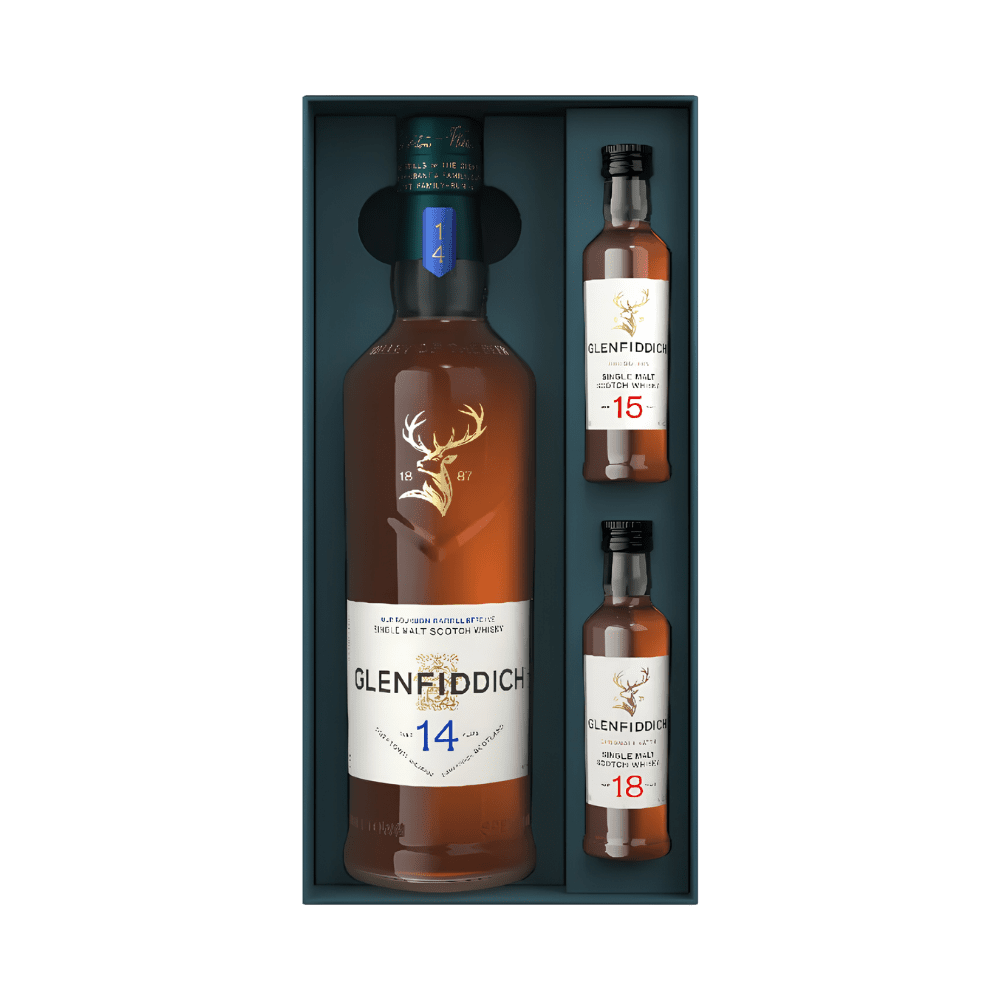 Glenfiddich 14 Year Single Malt Limited Edition Gift Set With 15 & 18 Year 50ml - Vintage Wine & Spirits