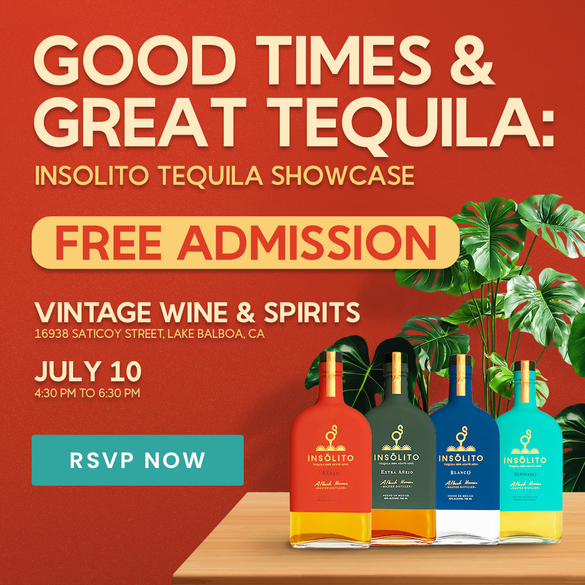 Good Times & Great Tequila: INSÓLITO Tequila Showcase - Vintage Wine & Spirits