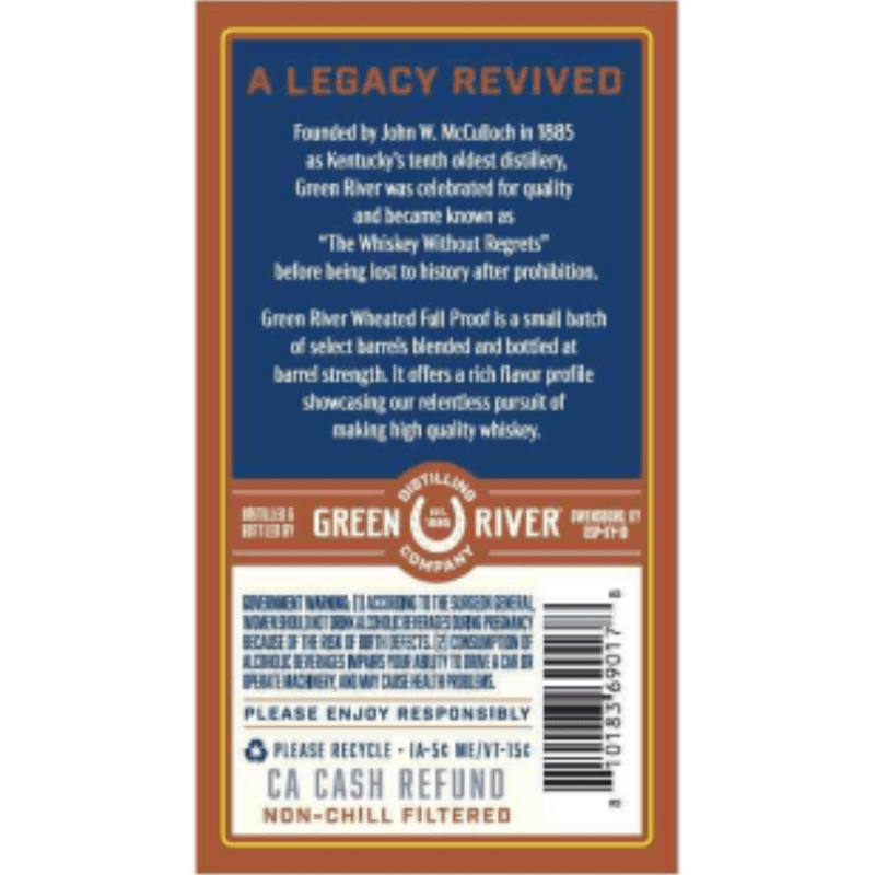 Green River Full Proof Wheated Bourbon - Vintage Wine & Spirits