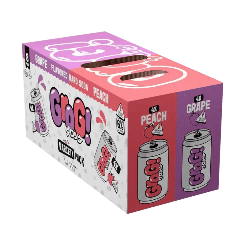 Grog Hard Soda Peach & Grape Mixed 8 Pack Cans - Vintage Wine & Spirits