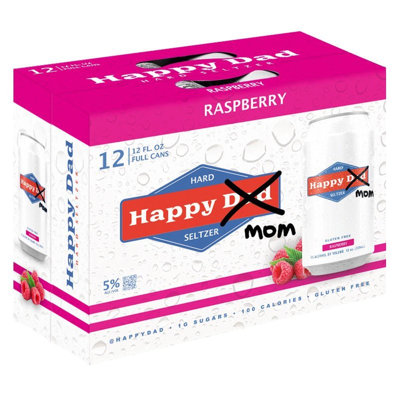 Happy Dad Hard Seltzer 'Happy Mom' Raspberry 12-Pack - Vintage Wine & Spirits