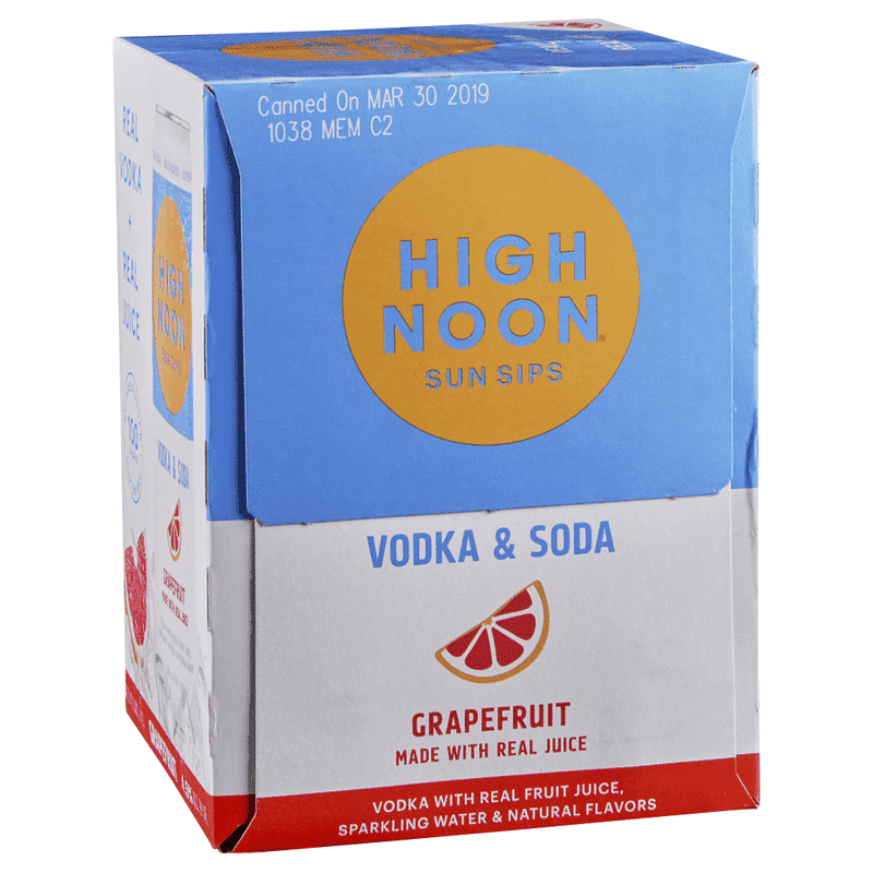 High Noon Grapefruit Vodka Soda 4-Pack - Vintage Wine & Spirits