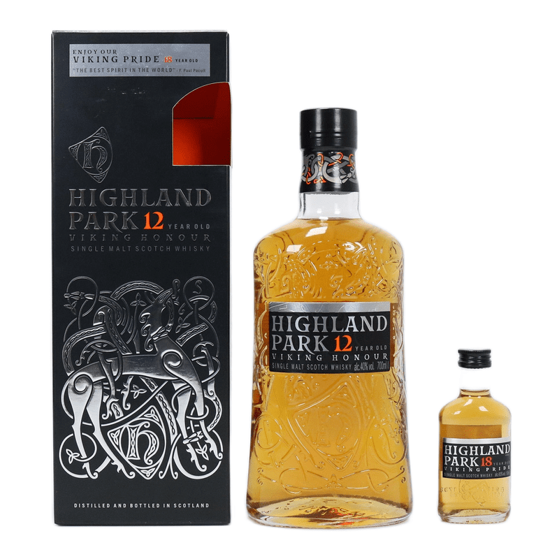 Highland Park 12 Year Old Viking Honour + 18 Year Old Viking Pride 50ml Single Malt Scotch Whiskey Gift Pack - Vintage Wine & Spirits