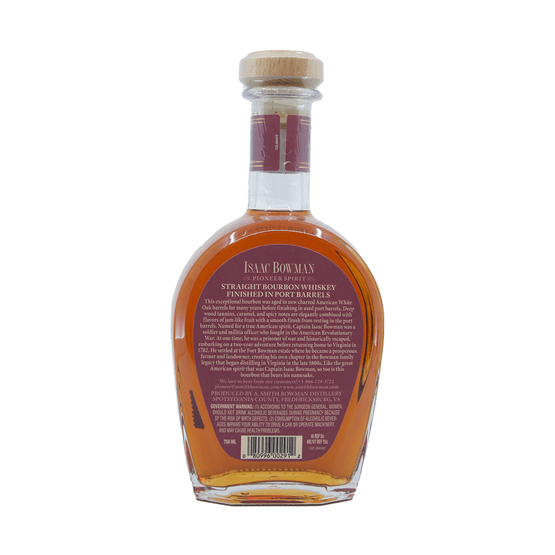 Isaac Bowman Port Barrel Finished Straight Bourbon Whiskey - Vintage Wine & Spirits
