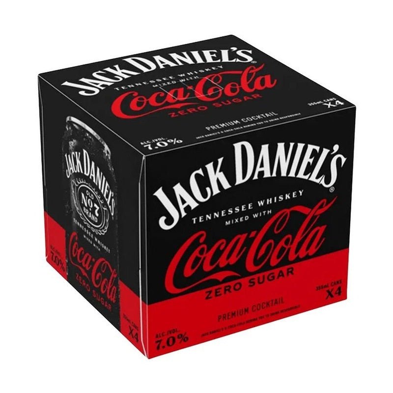 Jack Daniel's Whiskey & Coca-Cola Zero Sugar Canned Cocktail 4-Pack - Vintage Wine & Spirits