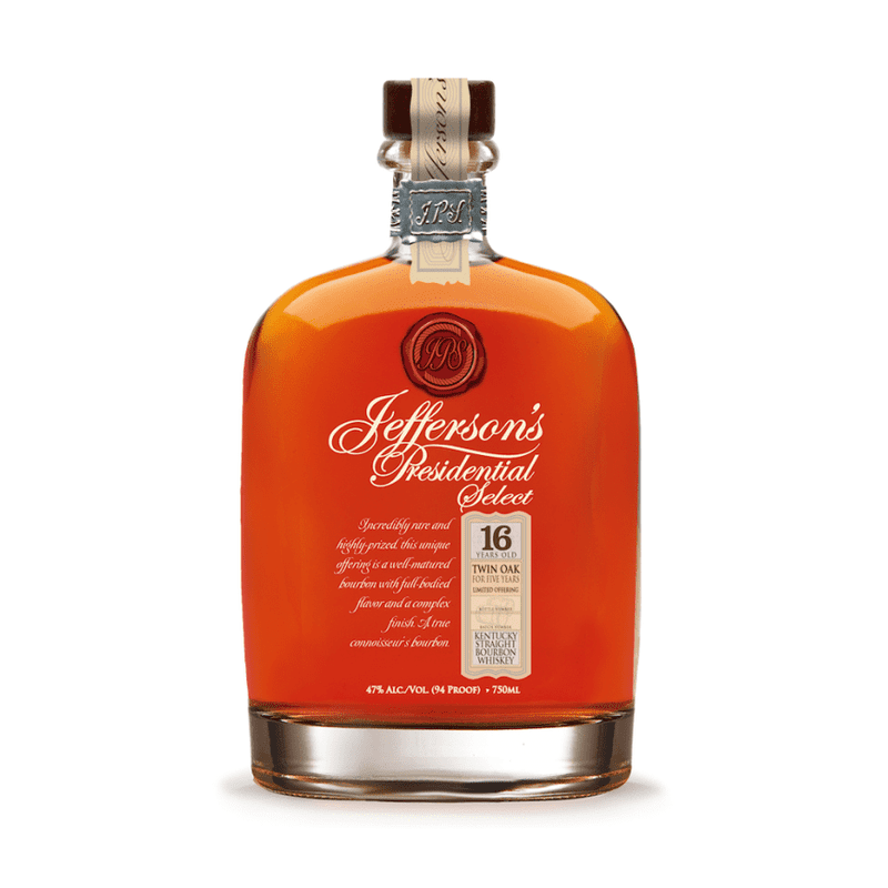 Jefferson's Presidential Select Twin Oak 16 Years Old Kentucky Straight Bourbon Whiskey - Vintage Wine & Spirits