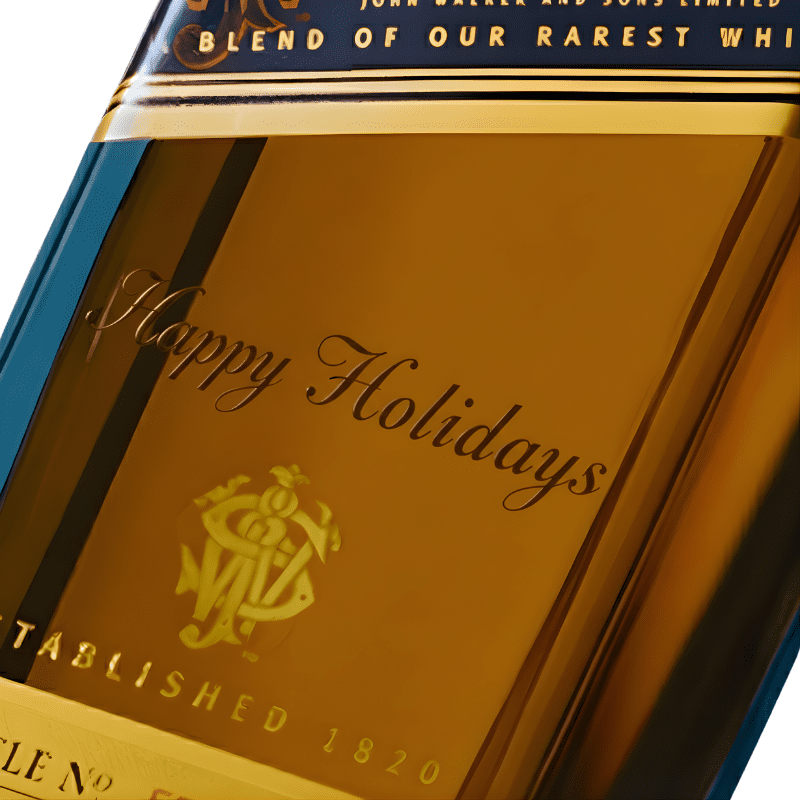 Johnnie Walker Blue Label - "Merry Christmas" Engraved Edition - Vintage Wine & Spirits