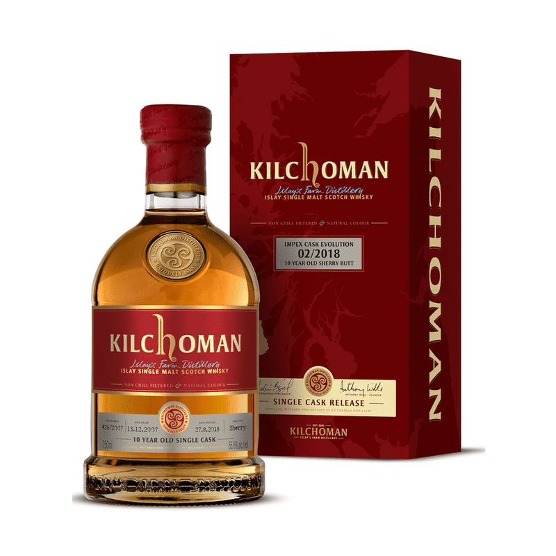 Kilchoman Impex Cask Evolution 02/2018 10 Year Old Sherry Butt Single Cask Islay Single Malt Scotch Whisky - Vintage Wine & Spirits