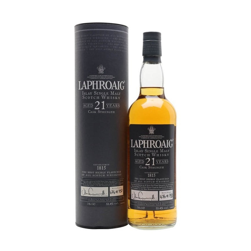 Laphroaig 21 Year Old Cask Strength Islay Single Malt Scotch Whisky - Vintage Wine & Spirits