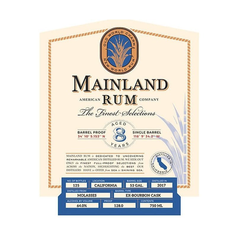 Mainland American Rum Co. California 8 Year Old Rum - Vintage Wine & Spirits