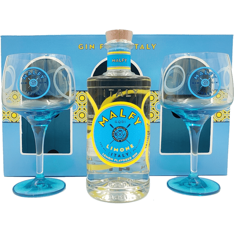 Malfy Limone Gin Gift Set with 2 Glasses - Vintage Wine & Spirits