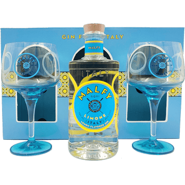 Malfy Limone Gin Gift Set with 2 Glasses - Vintage Wine & Spirits