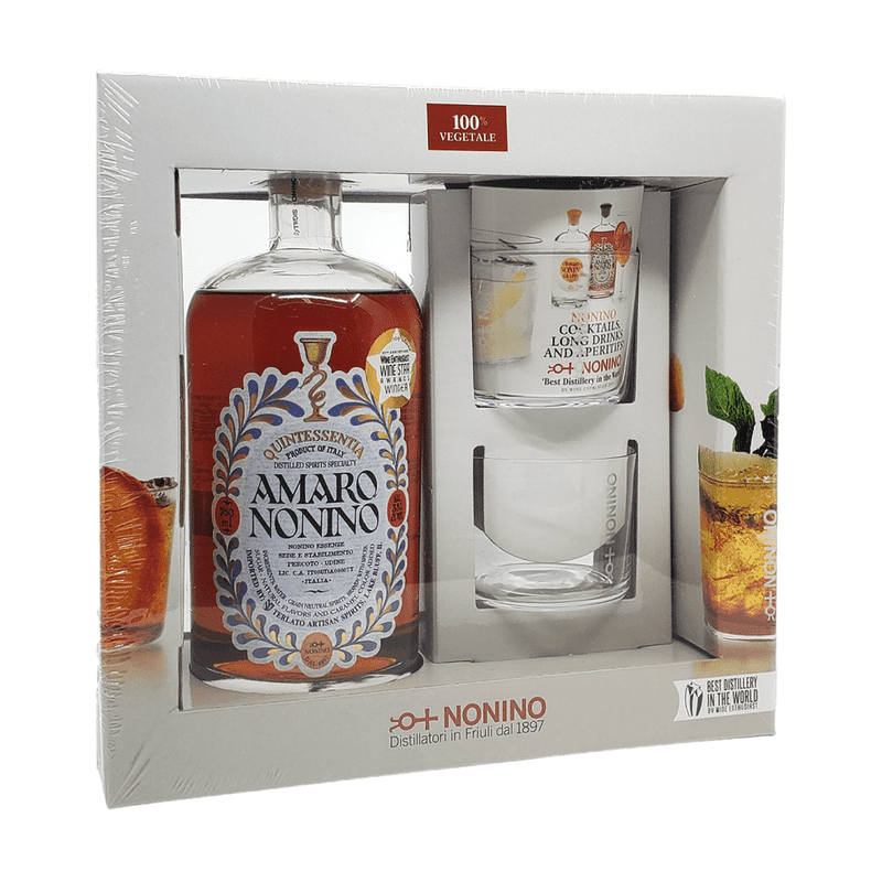 Nonino Quintessentia Amaro Liqueur w/ 2 Tumblers Gift Box - Vintage Wine & Spirits