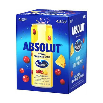 Ocean Spray® Absolut® Vodka Sparkling Cran•Pineapple™ 4-Pack - Vintage Wine & Spirits