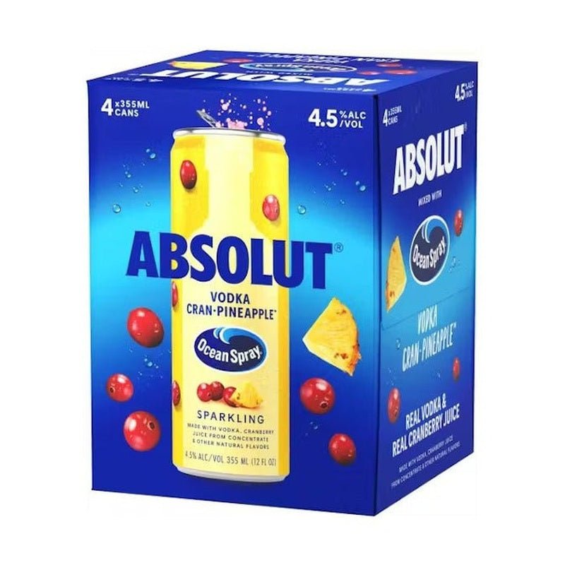 Ocean Spray® Absolut® Vodka Sparkling Cran•Pineapple™ 4-Pack - Vintage Wine & Spirits