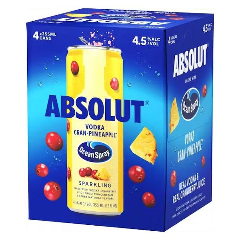 Ocean Spray® Absolut® Vodka Sparkling Cran•Pineapple™ 4-Pack - Vintage Wine & Spirits