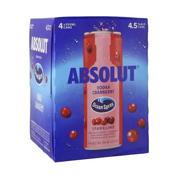 Ocean Spray® Absolut® Vodka Sparkling Cranberry 4-Pack - Vintage Wine & Spirits