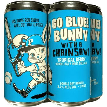 Paperback Brewing Co. 'GO BLUE! Bunny with a Chainsaw' POG Hazy DIPA 8.2% - Vintage Wine & Spirits