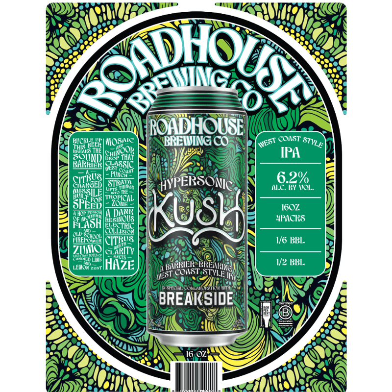 Roadhouse Brewing Co. x Breakside Hypersonic Kush WC IPA 4-pack Cans - Vintage Wine & Spirits