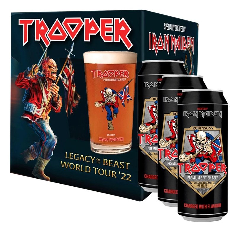 Robinsons Trooper Iron Maiden Legacy of the Beast 3-Pack w/Glass - Vintage Wine & Spirits