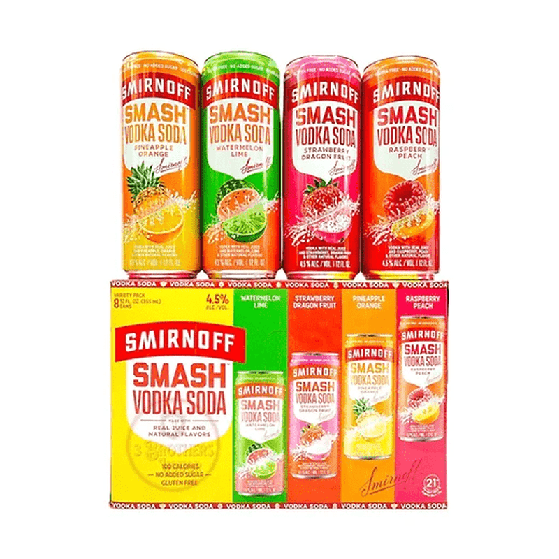 Smirnoff Smash Vodka Soda Mixed 8-Pack - Vintage Wine & Spirits