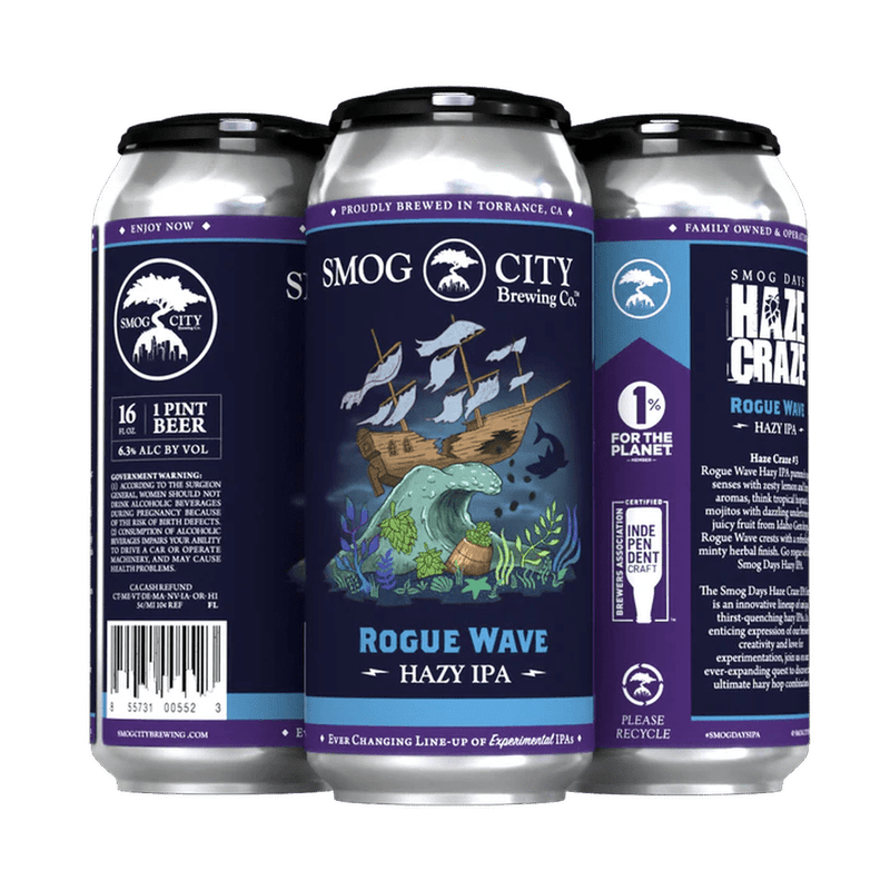 Smog City Brewing 'Rogue Wave' Hazy IPA 4-Pack - Vintage Wine & Spirits