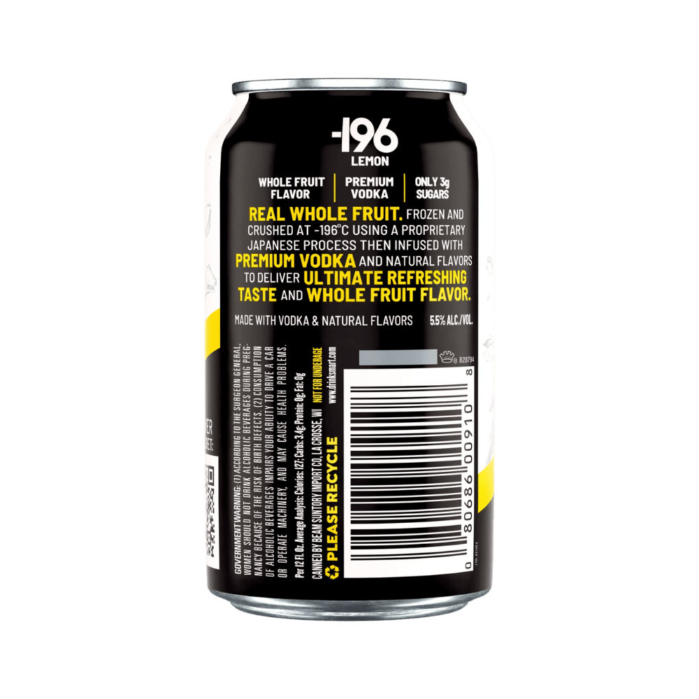 Suntory -196 Lemon Vodka Seltzer 4-Pack - Vintage Wine & Spirits