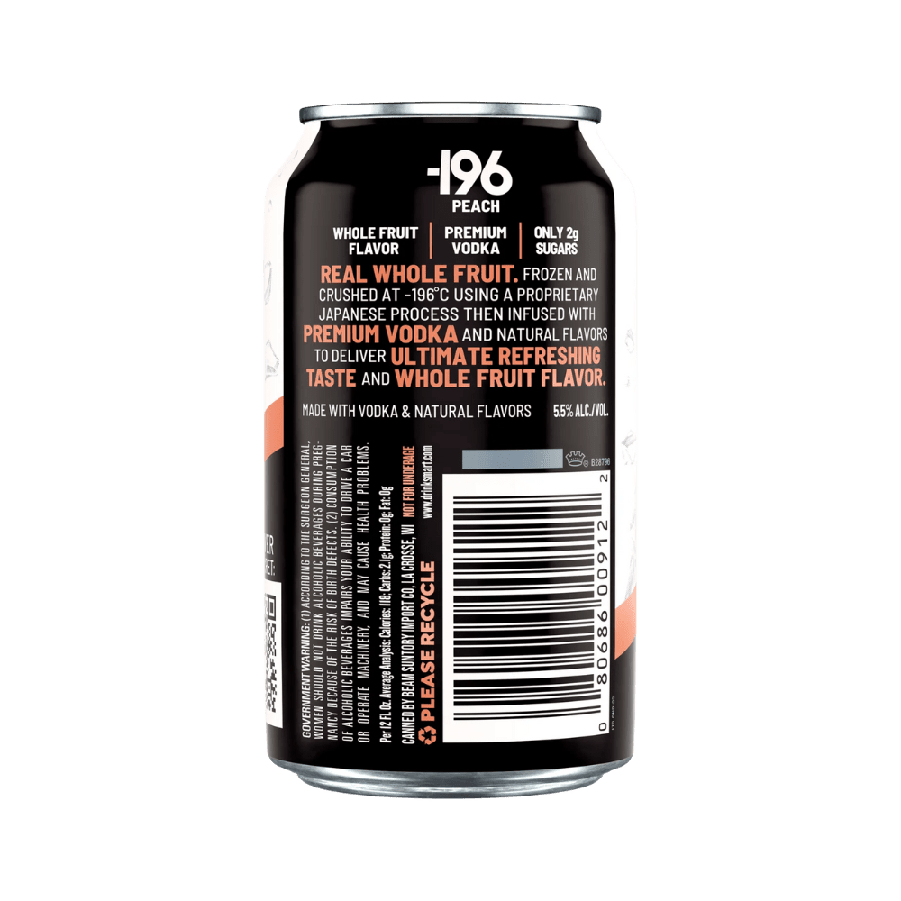 Suntory -196 Peach Vodka Seltzer 4-Pack - Vintage Wine & Spirits